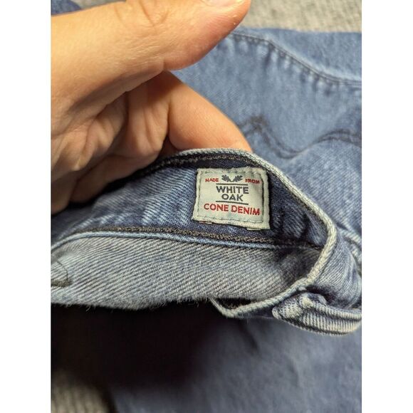 Levis 501 Jeans Mens 46x32 Blue White Oak Cone Denim Button Fly Cowboy 42x28.5 - Picture 4 of 15